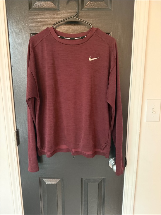 Nike Tops - Nike Maroon Crewneck Sweatshirt with White Swoosh